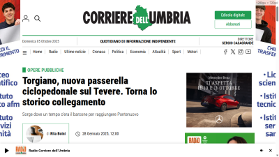 Torgiano, nuova passerella ciclopedonale sul Tevere