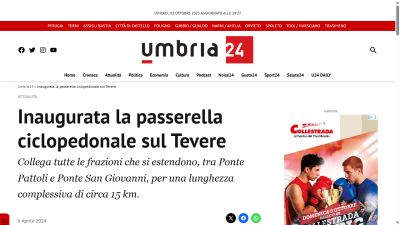 Inaugurata la passerella ciclopedonale sul Tevere