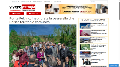 Ponte Felcino, inaugurata la passerella che unisce territori...