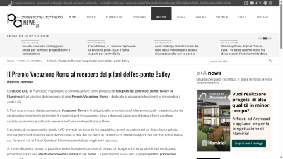 Il Premio Vocazione Roma al recupero dei piloni dell'ex-ponte Bailey
