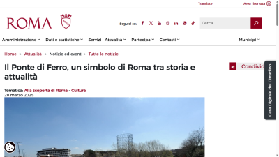 Il Ponte di Ferro, un simbolo di Roma tra storia e attualità