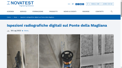 Ispezioni radiografiche digitali sul Ponte della Magliana