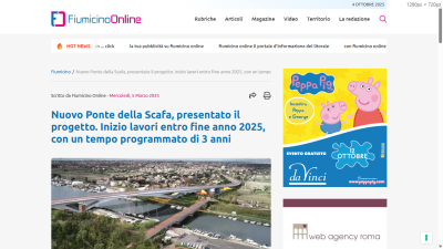 Nuovo Ponte della Scafa, presentato il progetto