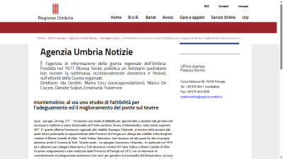 Montemolino - al via uno studio di fattibilità per l'adeguamento e il miglioramento del ponte sul Tevere