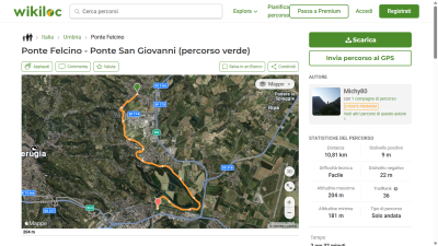 Ponte Felcino - Ponte San Giovanni (percorso verde)