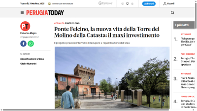 Ponte Felcino, la nuova vita della Torre del Molino