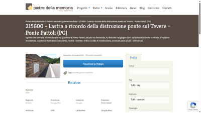 Lastra a ricordo della distruzione ponte sul Tevere