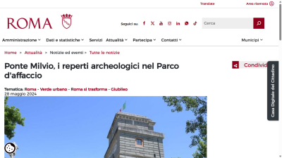 Ponte Milvio, i reperti archeologici nel Parco d'affaccio